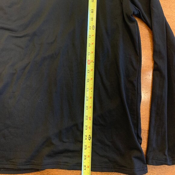 Men's Athletic Layering Mock Turtleneck Black Shirt - Picture 7 of 7